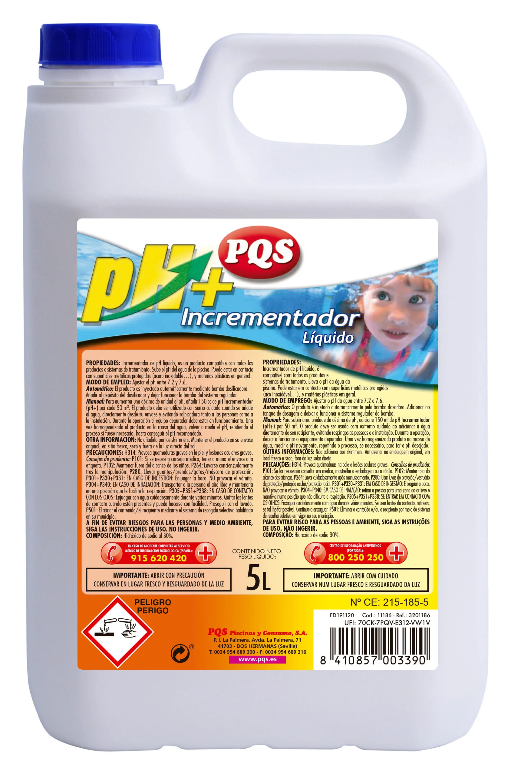 PQS pH Plus Increaser Liquid - 5L